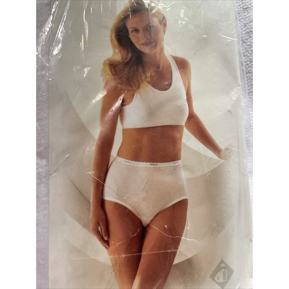 Jockey Classics Womens 100% Cotton Briefs Size 6 White New In Packaging Style 15